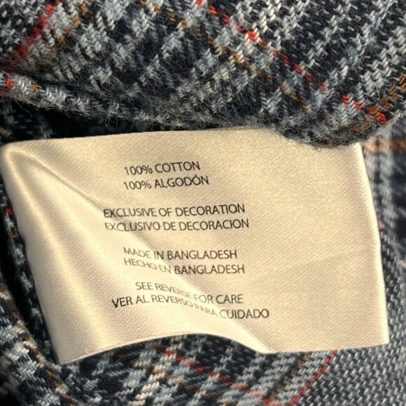 Eddie Bauer Shirt Men Small Blue Plaid Bristol Flannel Button Up Soft Cotton NWT - Picture 9 of 10